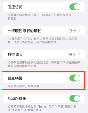 青羊苹果授权维修站分享iPhone轻点无法唤醒怎么办 