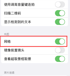 青羊苹果手机维修网点分享iPhone如何开启九宫格构图功能 